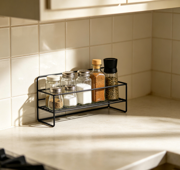 Compact Countertop Seasoning Rack Organizer Stand