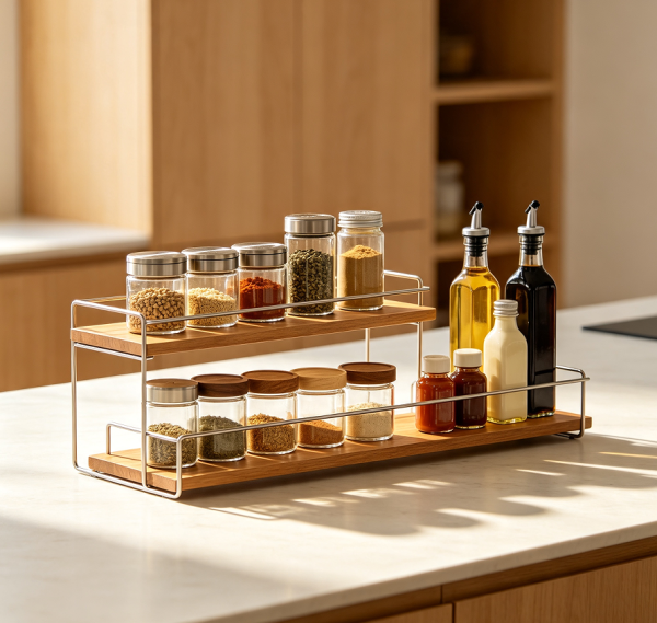 Expandable Kitchen Pantry Spice Organizer Shelf